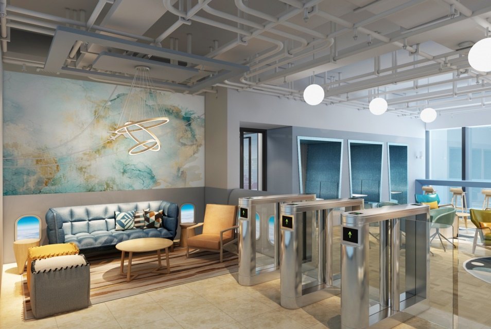 嘉佰业Primehub北京望京SOHO社区接待区示意